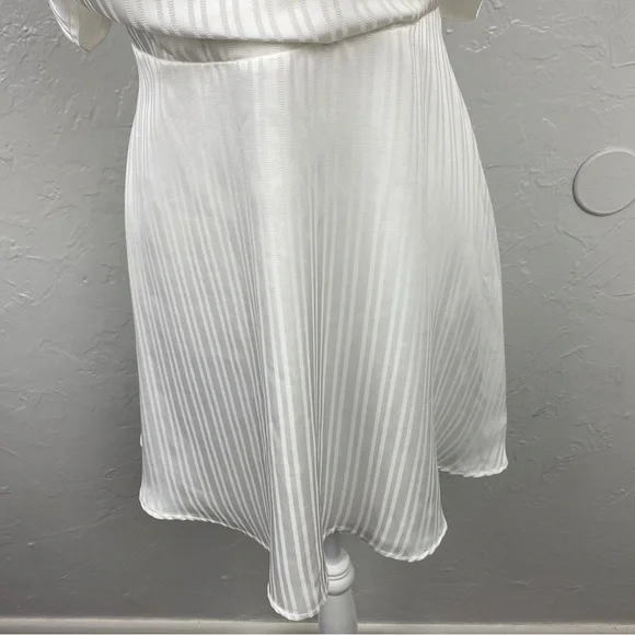 Lulus Dance After Dark White Satin Striped
Skater mini Dress Large - Picture 5 of 10